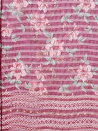 Mirror & Beads Hand Embroidered Kurta With Pant & Printed Organza Dupatta, Multicolor - Hiral Fashion | Grocsy
