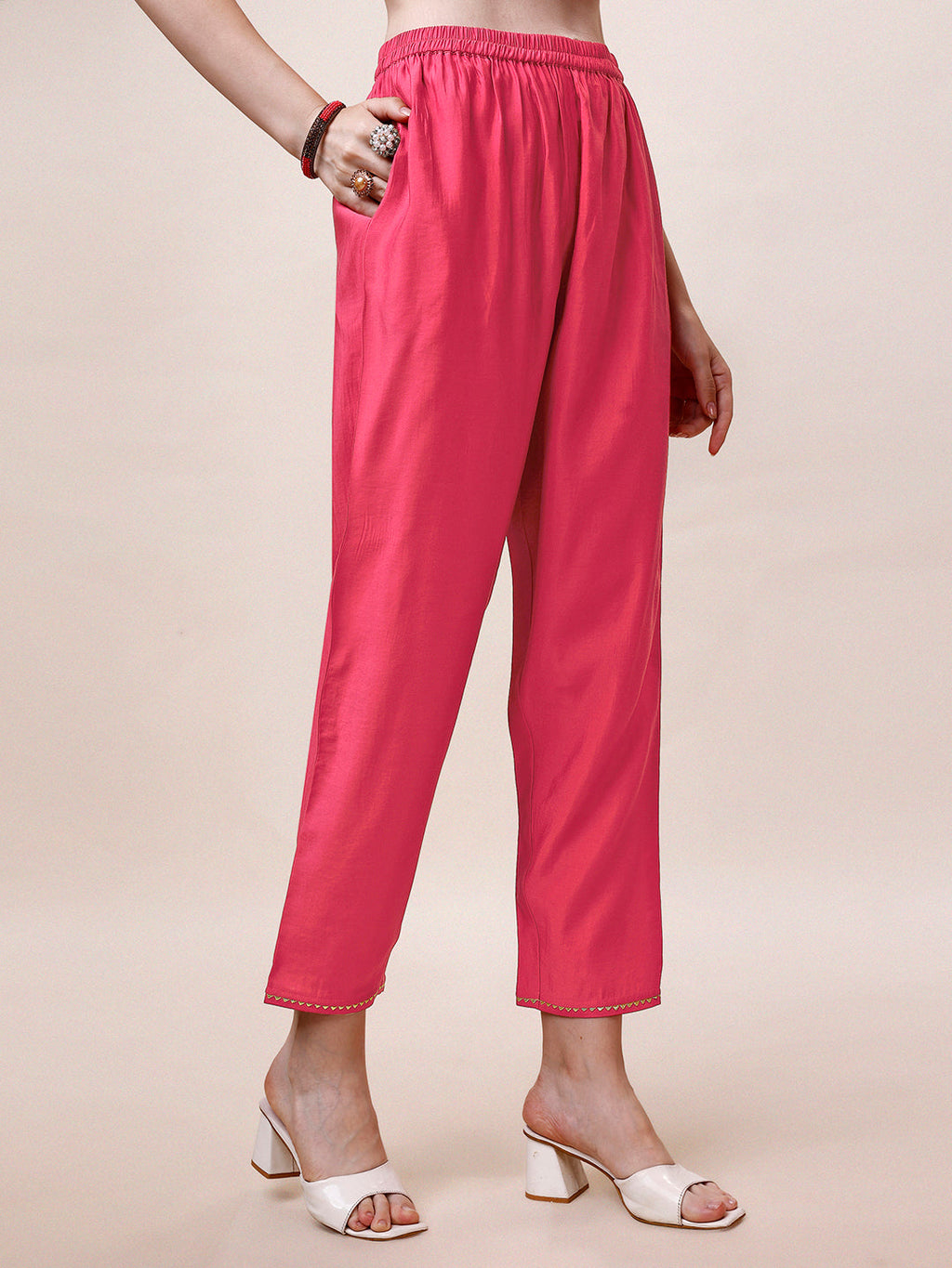 Embroidered Kurta With Pant And Dupatta Set, Multicolor - Hiral Fashion | Grocsy