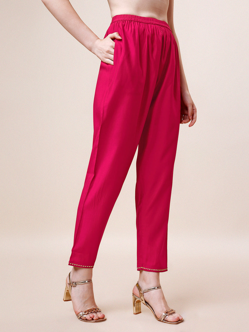 Hand Embroidered Kurta With Pant & Dupatta, Multicolor - Hiral Fashion | Grocsy