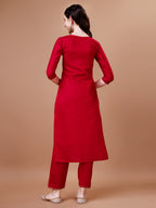 Hand Embroidered Kurta With Pant & Dupatta, Multicolor - Hiral Fashion | Grocsy