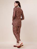Hand Embroidered & Printed Collar 2 Piece Co-Ords Set, Multicolor - Hiral Fashion | Grocsy