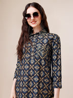 Hand Embroidered & Printed Collar 2 Piece Co-Ords Set, Multicolor - Hiral Fashion | Grocsy