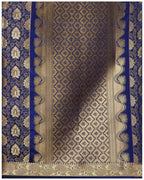 Mimosa Women's Kanchipuram Silk Navy Blue Saree | Grocsy