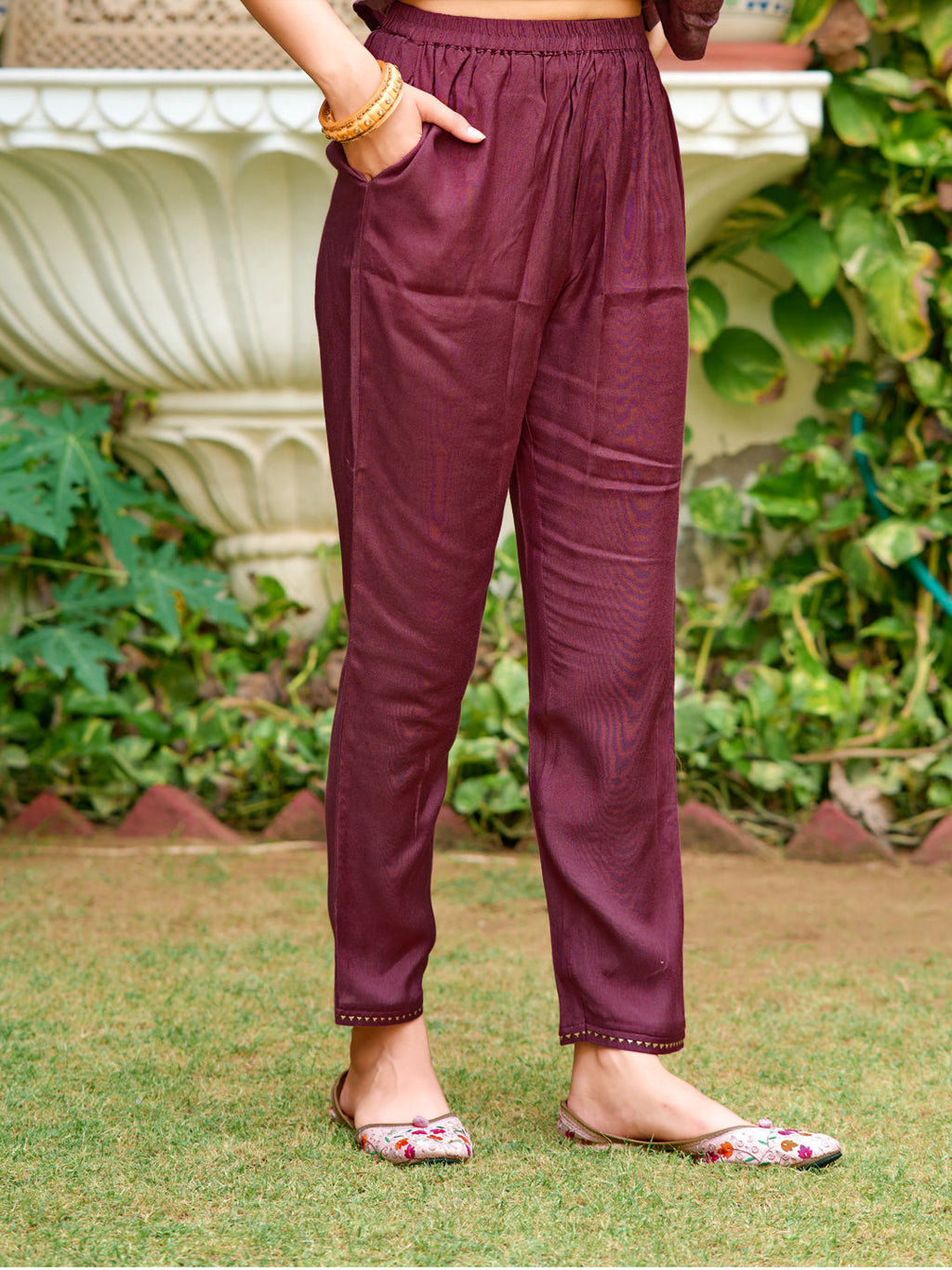 Hand Embroidered & Digital Printed Muslin Kurta With Pant & Printed Dupatta, Lavender - Hiral Fashion | Grocsy