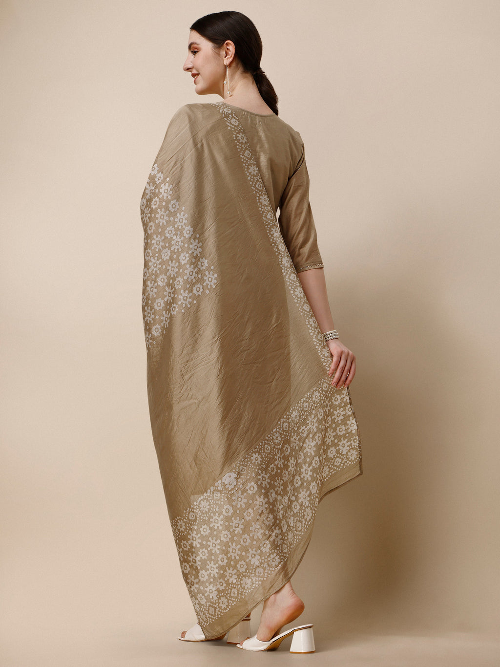 Embroidered & Printed Kurta With Pant And Dupatta Set, Multicolor - Hiral Fashion | Grocsy