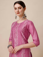 Embroidered & Printed Kurta With Pant And Dupatta Set, Multicolor - Hiral Fashion | Grocsy