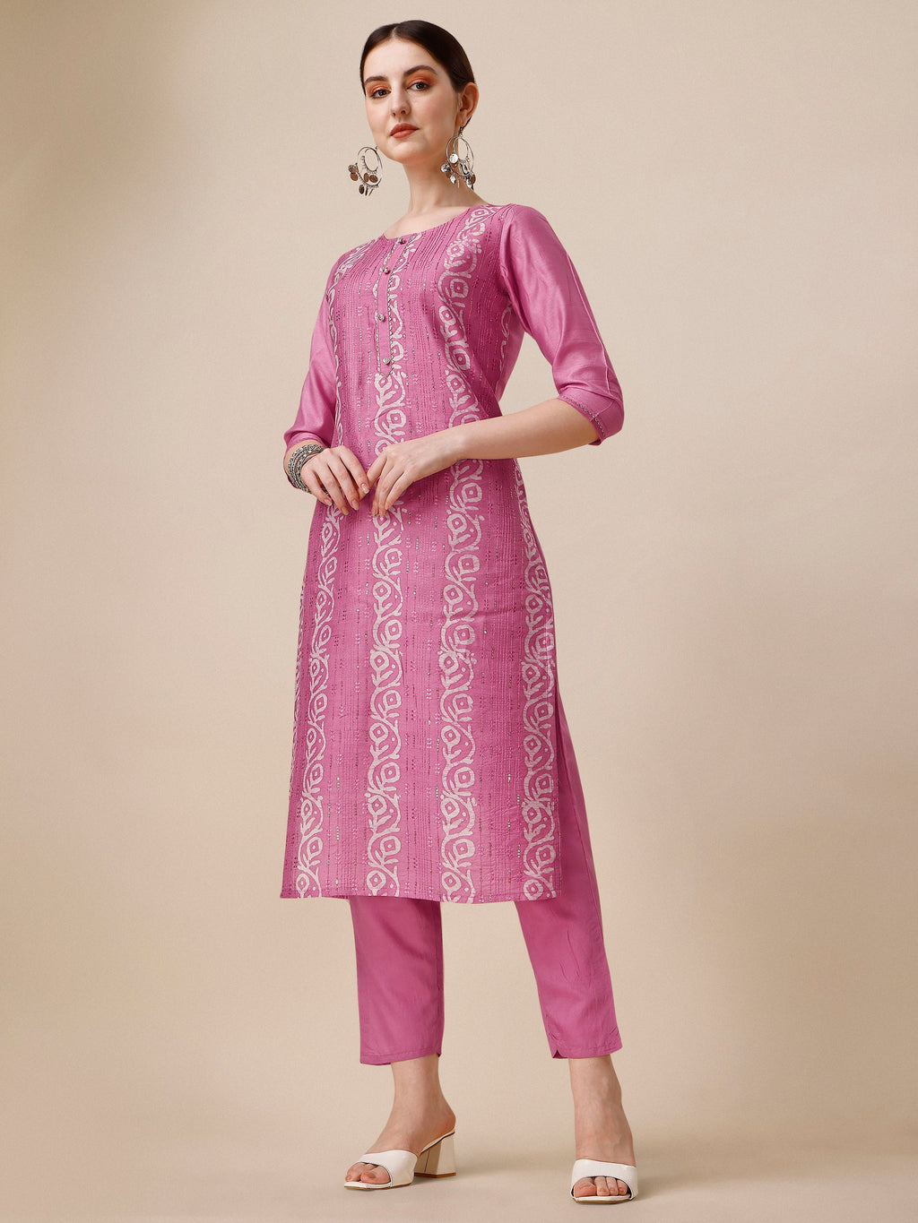 Embroidered & Printed Kurta With Pant And Dupatta Set, Multicolor - Hiral Fashion | Grocsy