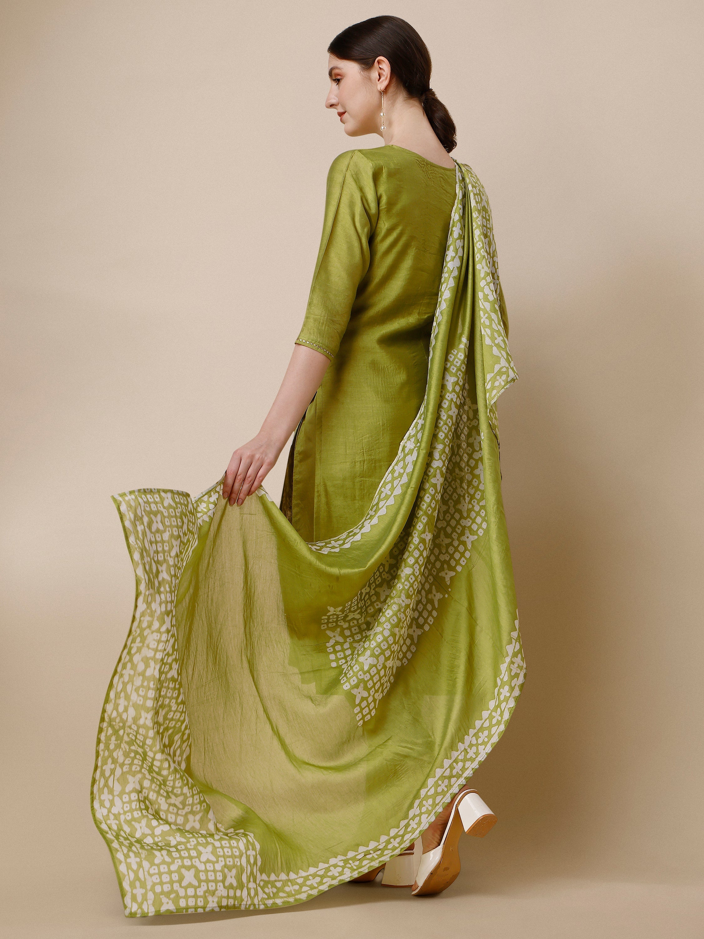 Printed & Embroidered Kurta With Pant & Printed Dupatta Set, Multicolor - Hiral Fashion | Grocsy