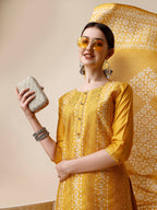Printed & Embroidered Kurta With Pant & Dupatta Set, Multicolor - Hiral Fashion | Grocsy