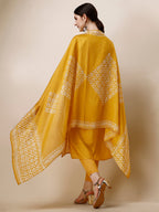 Printed & Embroidered Kurta With Pant & Dupatta Set, Multicolor - Hiral Fashion | Grocsy