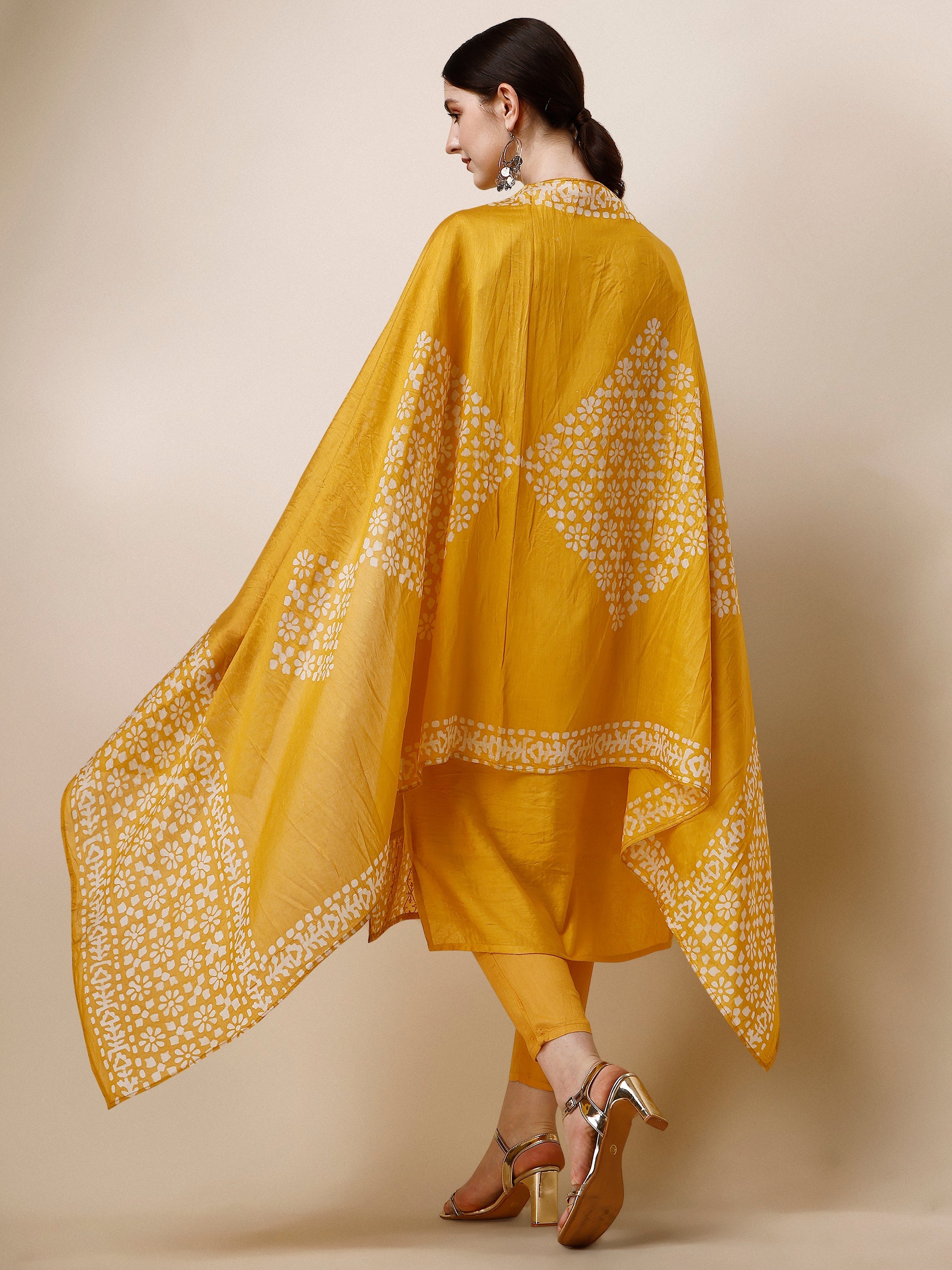 Printed & Embroidered Kurta With Pant & Dupatta Set, Multicolor - Hiral Fashion | Grocsy