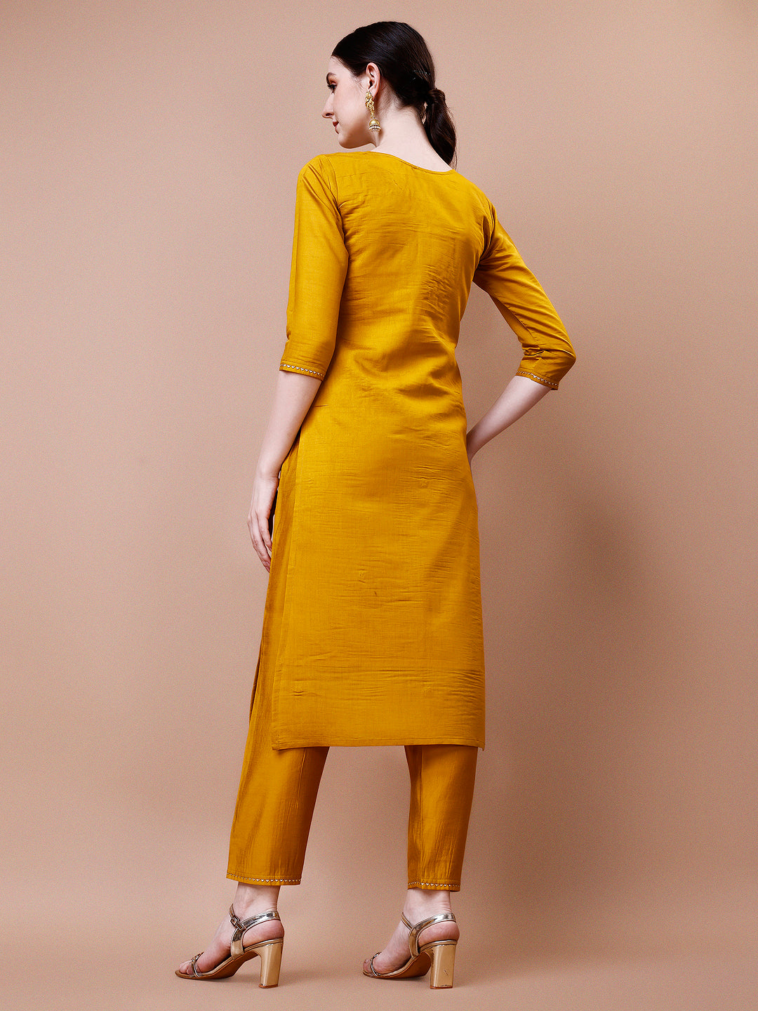 Hand Embroidered And Embellished Kurta With Pant And Dupatta Set, Multicolor - Hiral Fashion | Grocsy