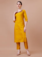 Hand Embroidered And Embellished Kurta With Pant And Dupatta Set, Multicolor - Hiral Fashion | Grocsy