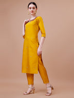 Hand Embroidered And Embellished Kurta With Pant And Dupatta Set, Multicolor - Hiral Fashion | Grocsy