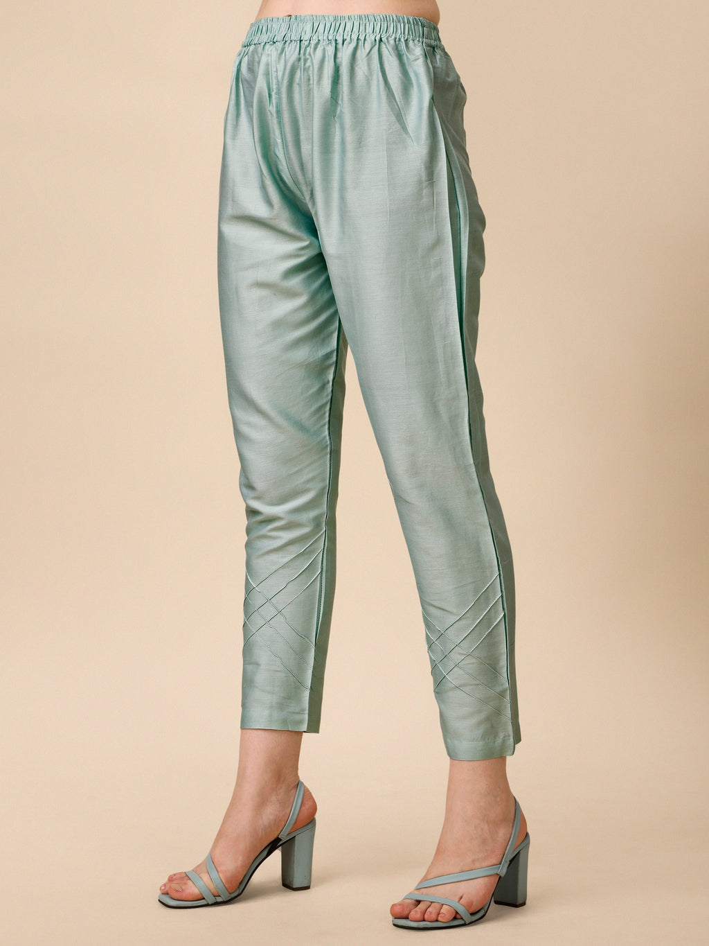 Hand Embroidered Kurta With Pant And Organza Dupatta Set, Multicolor - Hiral Fashion | Grocsy