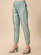 Hand Embroidered Kurta With Pant And Organza Dupatta Set, Multicolor - Hiral Fashion | Grocsy