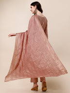 Embroidered Kurta With Pant And Dupatta Set, Multicolor - Hiral Fashion | Grocsy