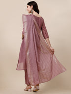 Hand Embroidered Kurta With Pant And Dupatta Set, Multicolor - Hiral Fashion | Grocsy