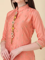 Embellished Hand Embroidered Buttoned Kurta With Pant & Dupatta Set, Multicolor - Hiral Fashion | Grocsy