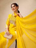Lehariya Printed And Embroidered Kurta With Pant And Dupatta Set, Multicolor - Hiral Fashion | Grocsy