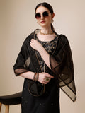 Embroidered Kurta With Pant And Dupatta Set, Multicolor - Hiral Fashion | Grocsy