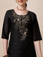 Embroidered Kurta With Pant And Dupatta Set, Multicolor - Hiral Fashion | Grocsy