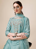 Hand Embroidered Kurta With Pant & Dupatta Set, Multicolor - Hiral Fashion | Grocsy