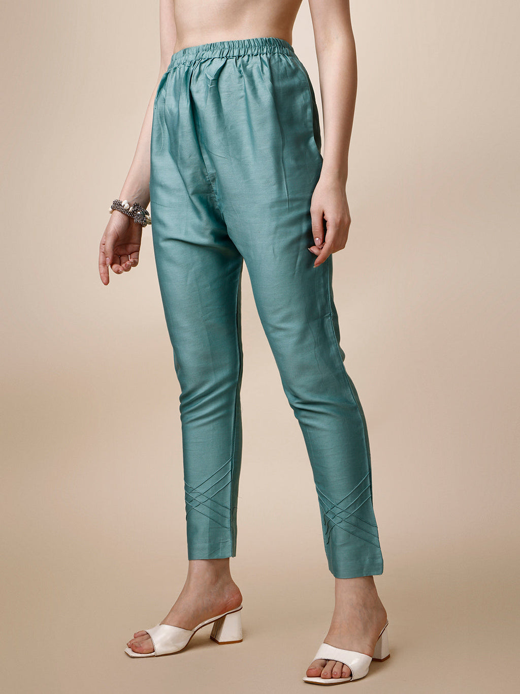 Hand Embroidered Kurta With Pant & Dupatta Set, Multicolor - Hiral Fashion | Grocsy