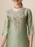 Embroidered Kurta With Pant And Dupatta Set, Multicolor - Hiral Fashion | Grocsy