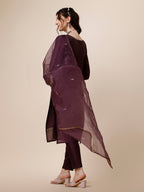 Embroidered Kurta With Pant And Dupatta Set, Multicolor - Hiral Fashion | Grocsy