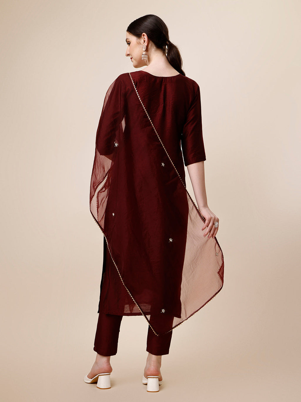Embroidered Color Kurta With Pant And Dupatta Set, Multicolor - Hiral Fashion | Grocsy