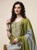 Hand Embroidered Kurta With Pant And Dupatta Set, Multicolor - Hiral Fashion | Grocsy