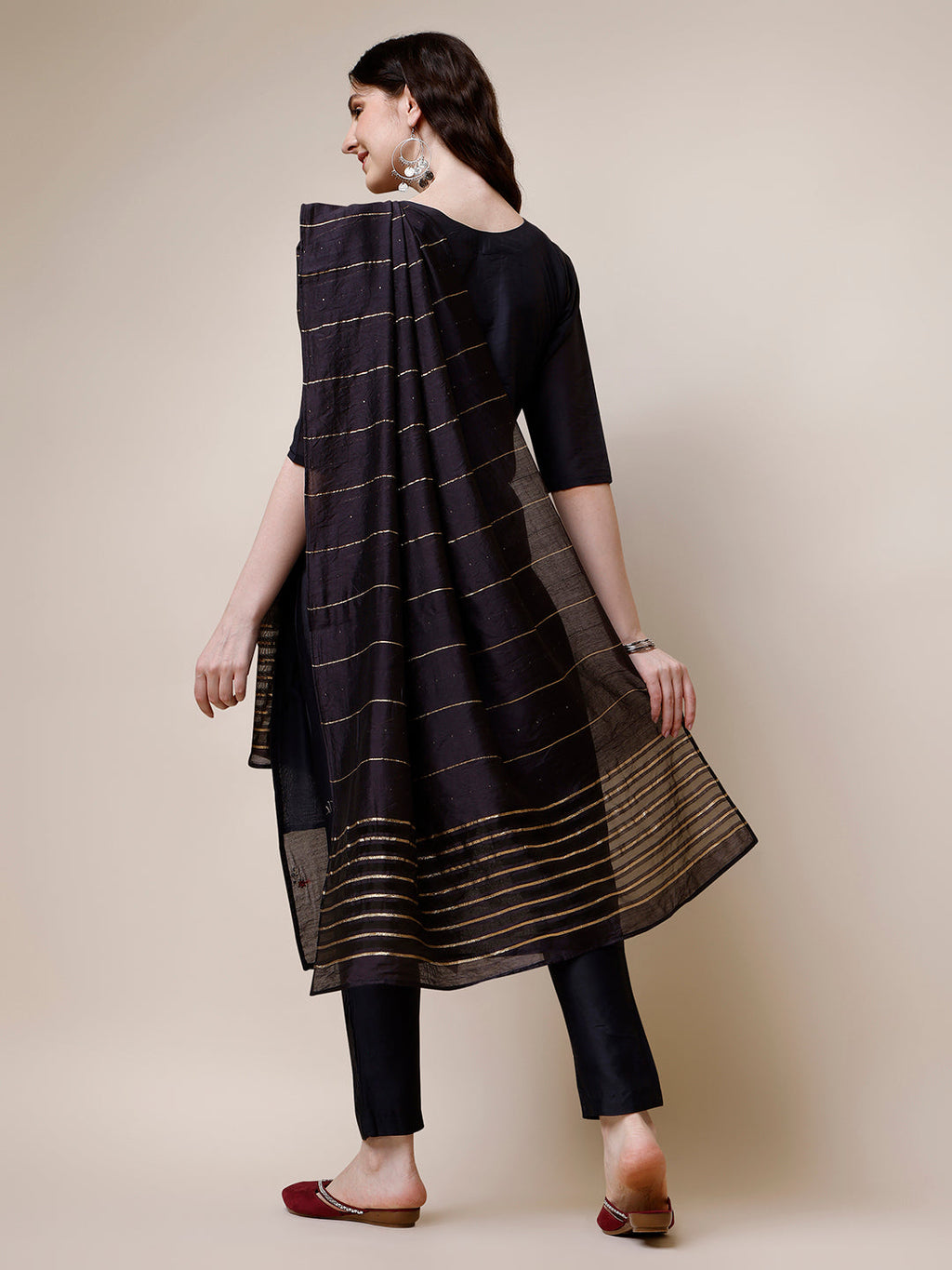Embroidered Kurta With Pant And Dupatta Set, Multicolor - Hiral Fashion | Grocsy