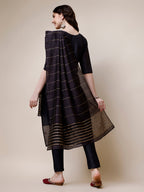 Embroidered Kurta With Pant And Dupatta Set, Multicolor - Hiral Fashion | Grocsy
