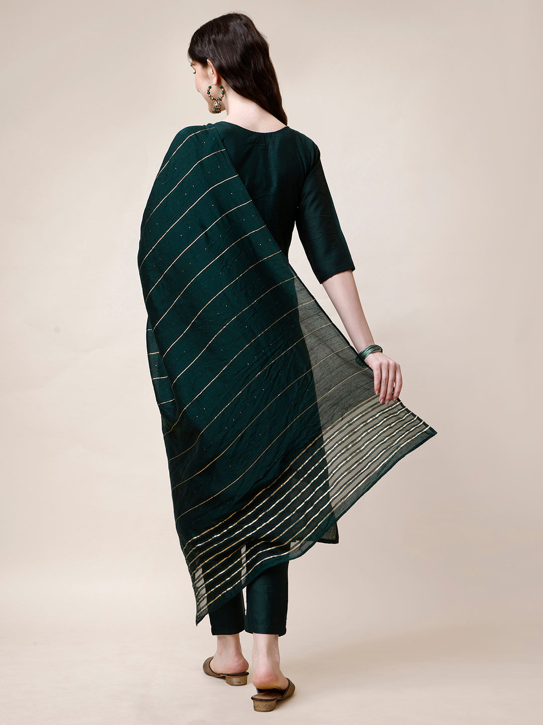 Embroidered Kurta With Pant And Dupatta Set, Multicolor - Hiral Fashion | Grocsy