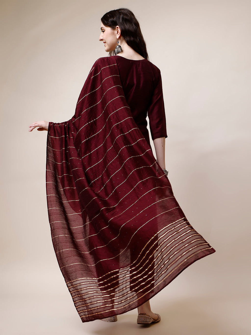Embroidered Kurta With Pant And Dupatta Set, Multicolor - Hiral Fashion | Grocsy