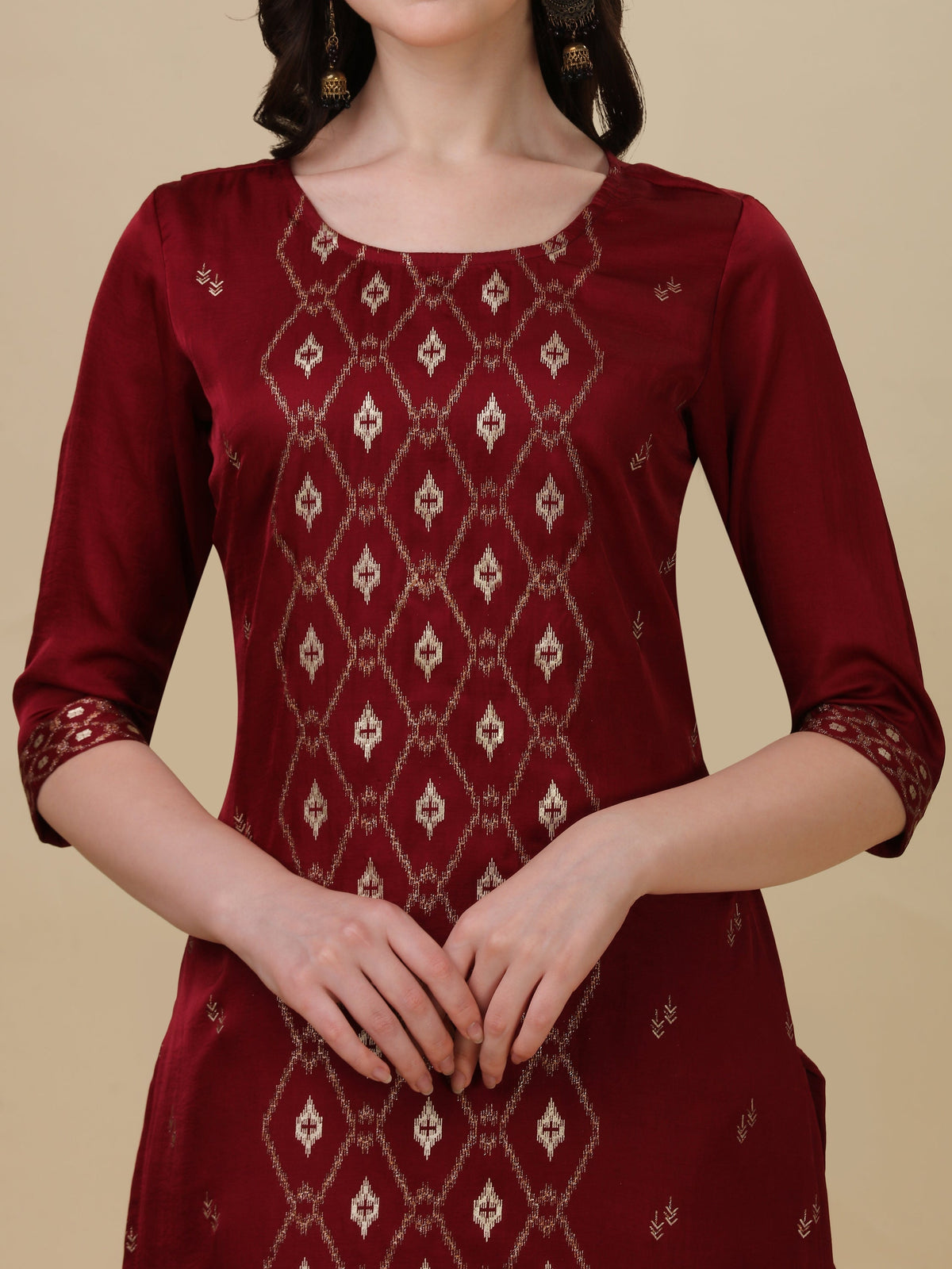 Foil Printed Kurta With Pant And Dupatta Set, Multicolor - Hiral Fashion | Grocsy