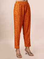 Bandhani Printed & Embroidered Kurta With Pant & Dupatta Set, Multicolor - Hiral Fashion | Grocsy