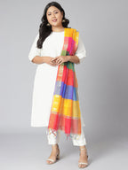 Janasya Women's Off-White Poly Silk Straight Festive Kurta Set | Grocsy