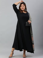 Janasya XL LOVE by Janasya Women's Plus Size Black Rayon Kurta With and Dupatta | Grocsy