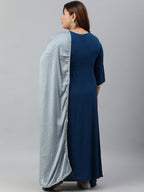 Janasya XL LOVE by Janasya Women's Plus Size Teal Rayon Kurta and Dupatta | Grocsy