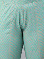 Janasya XL LOVE by Janasya Women's Plus Size Mint Green Rayon Kurta With Pant and Dupatta | Grocsy