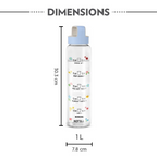 Borosil Neo Motivational Time Marker Bottle with Husk Lid | Grocsy