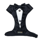 Waggety Tuxedo Dog Harness - Stylish Black & White Design, Adjustable Fit, Durable Fabric, Elegant Pet Harness for Dogs | Grocsy