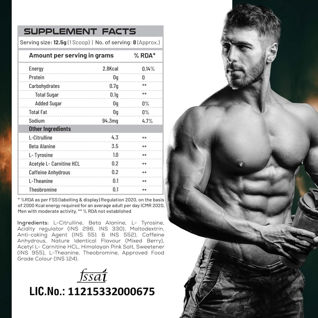 As-It-Is Atom Turbo Fuel Pre-Workout Formula Berry Blast Flavour | Grocsy