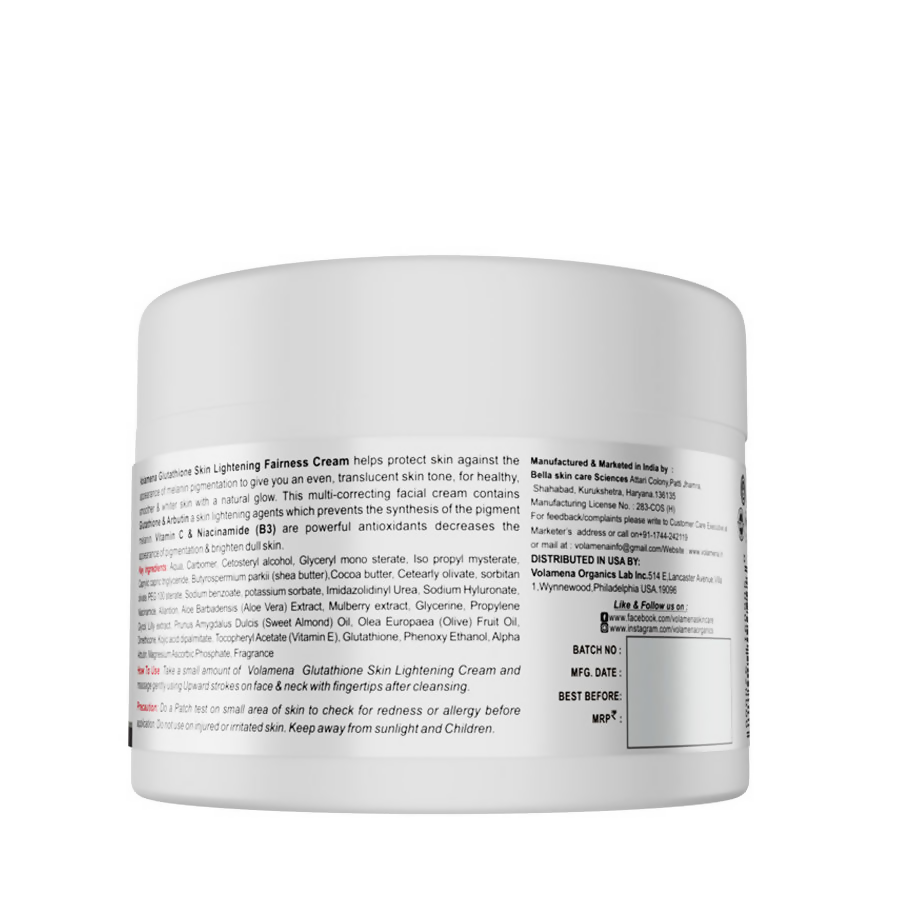 Volamena Glutathione Skin Lightening Fairness Cream | Grocsy