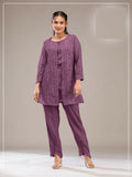 Teeya Creation Onion Color Faux Georgette Party Wear Designer Co Ord Set | Grocsy