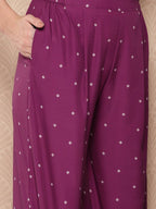Ahalyaa Women's Traditional wear Kurta Set - Purple | Grocsy
