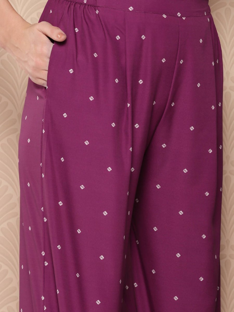 Ahalyaa Women's Traditional wear Kurta Set - Purple | Grocsy