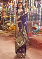 Beautiful Wine Handloom Weaving Silk Saree - Emponline | Grocsy